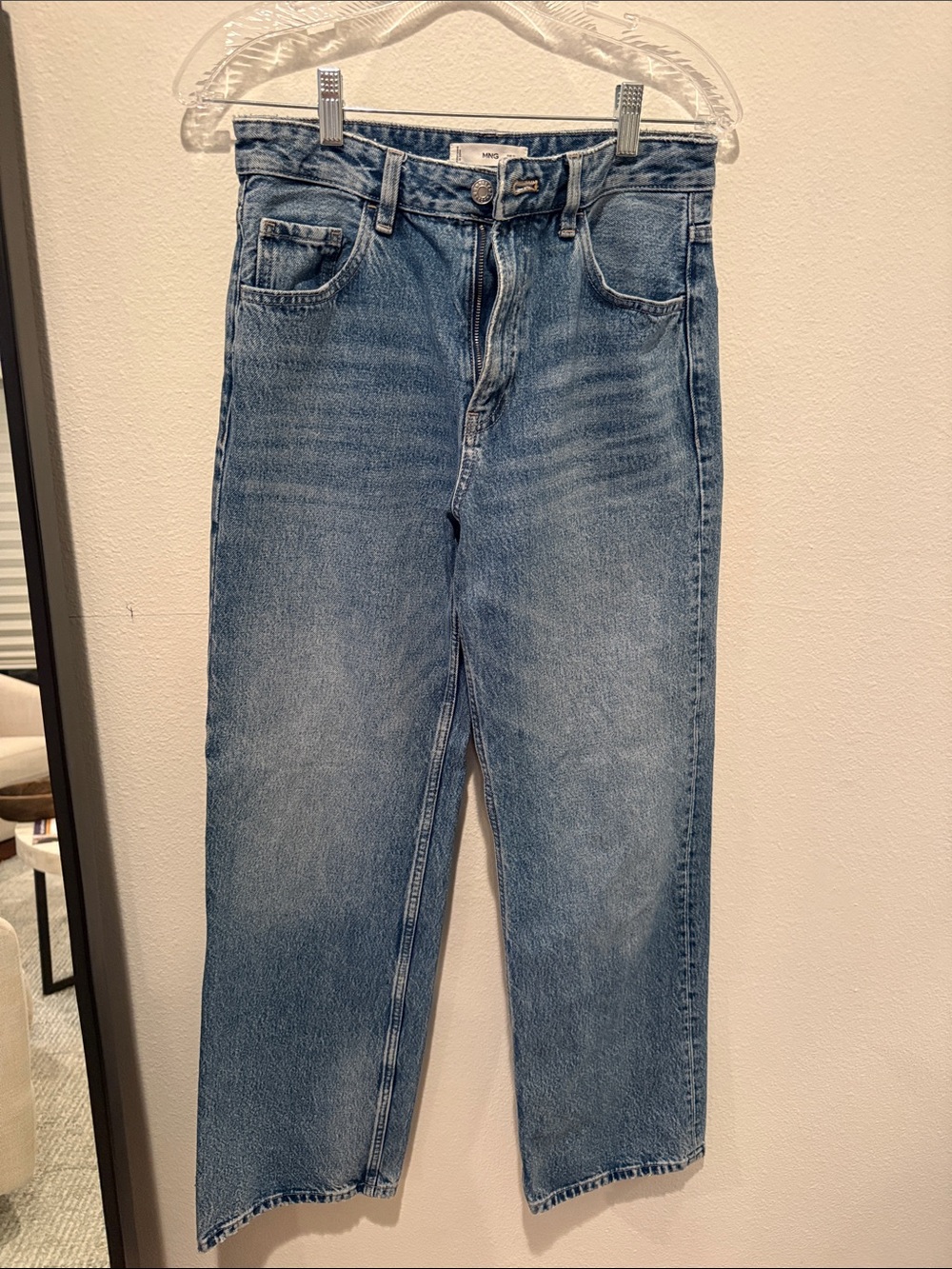 Mango Women's Light Blue Straight Jeans